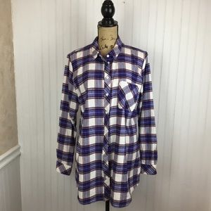 KUT from the Kloth 100% Cotton Plaid Tunic Shirt